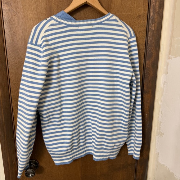 Designers Originals XL Light Blue and White V-Neck Sweater Set - Picture 6 of 9